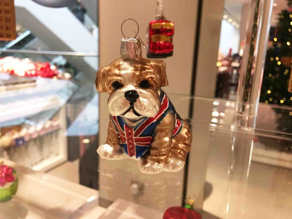 John Lewis bulldog Christmas ornament